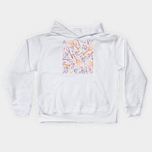 Orange Squid and Fish Design Kids Hoodie